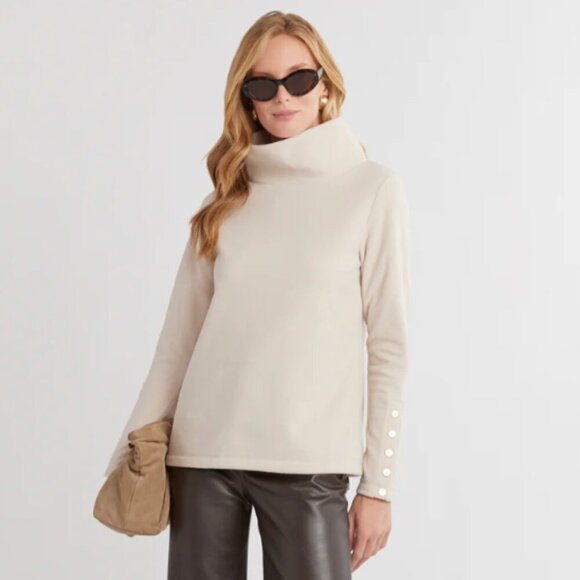 Dudley Stephens Sun Valley Turtleneck Vello Fleece Oatmeal - Picture 2 of 11